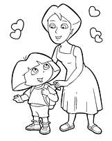 coloriage dora et sa maman